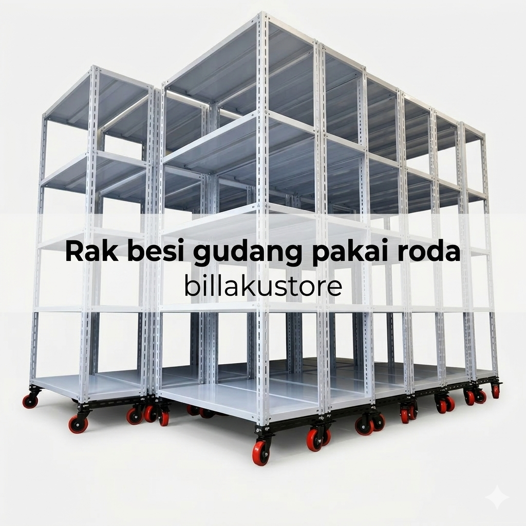Rak Besi Roda 100x40x200 cm 5 Susun
